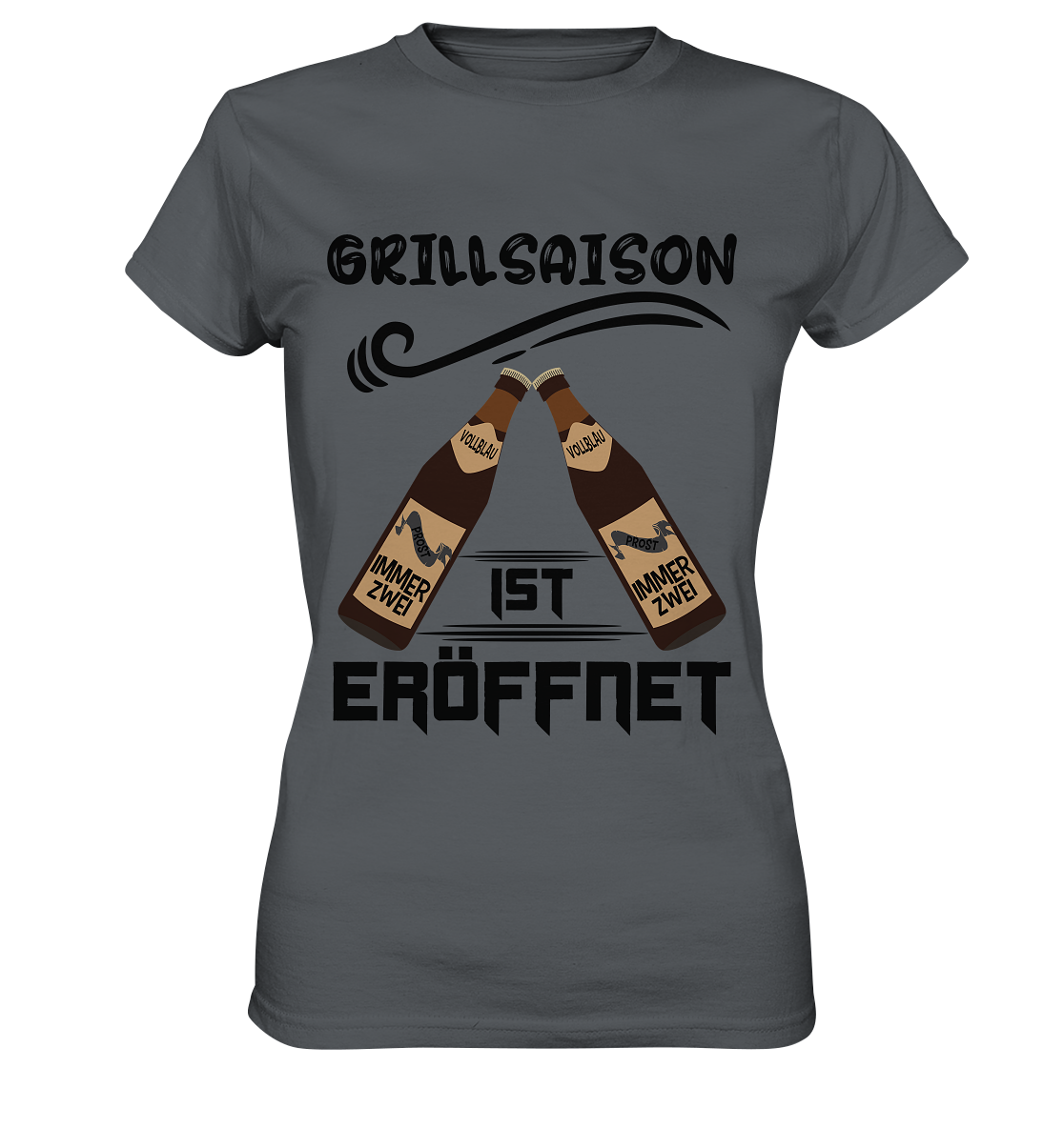 Grillsaison ist eröffnet, Grillen, Party, Feiern, Schwarzes Design - Ladies Premium Shirt