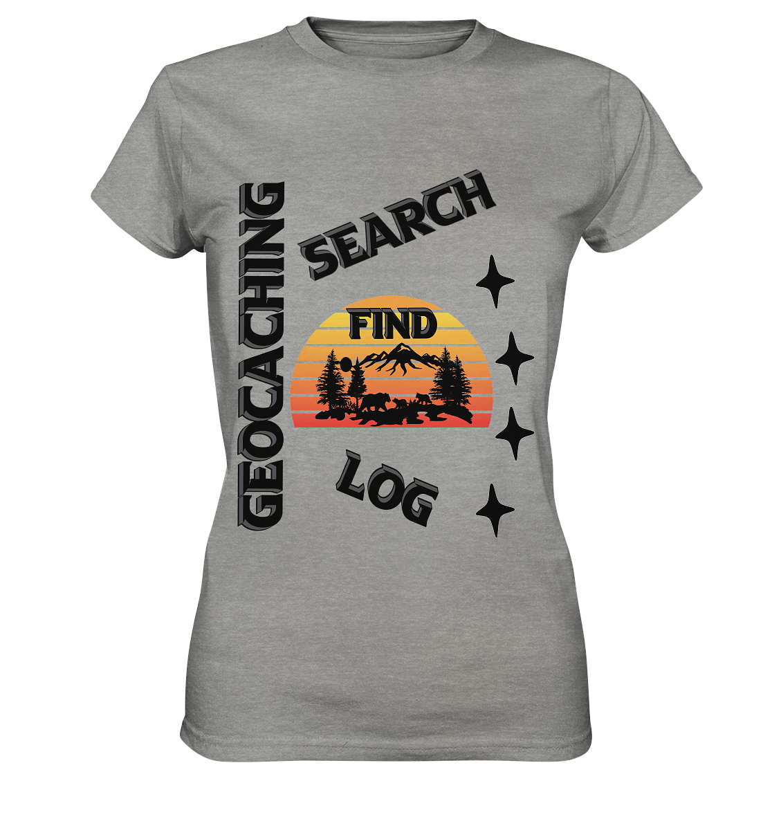 Geocaching, Suchen, Finden und Log, Geocache Schwarzes Design Mounten - Ladies Premium Shirt