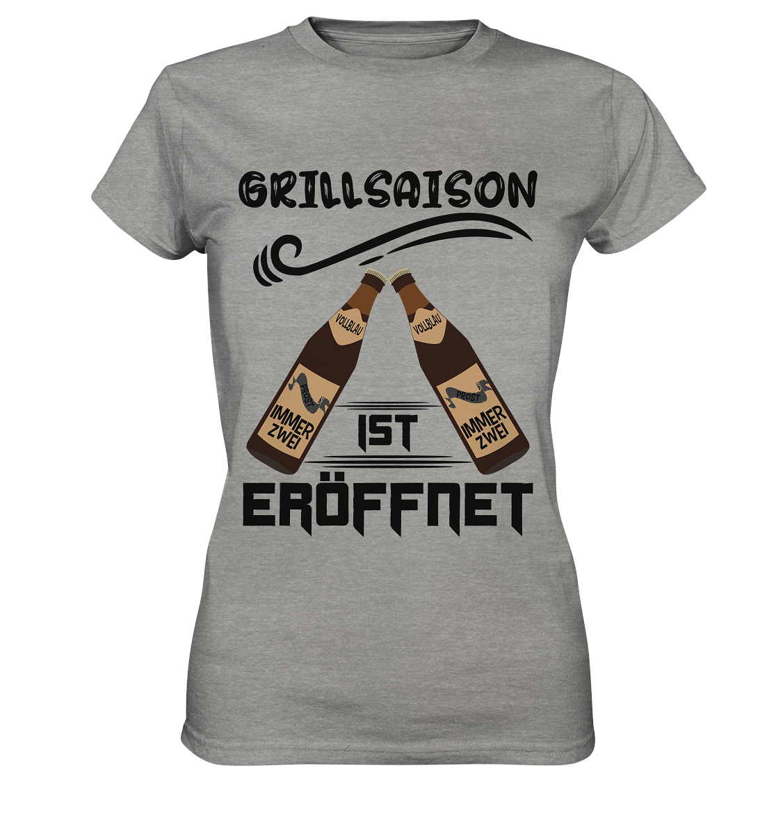 Grillsaison ist eröffnet, Grillen, Party, Feiern, Schwarzes Design - Ladies Premium Shirt