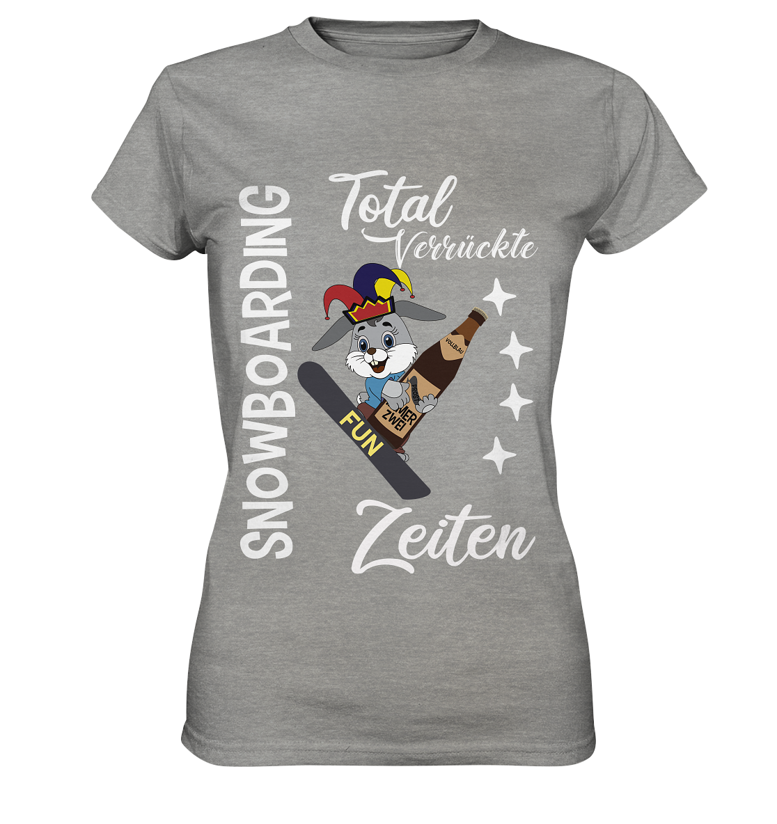 Snowboarding, verrückte Zeiten, Snowboarder, Osterhase - Ladies Premium Shirt