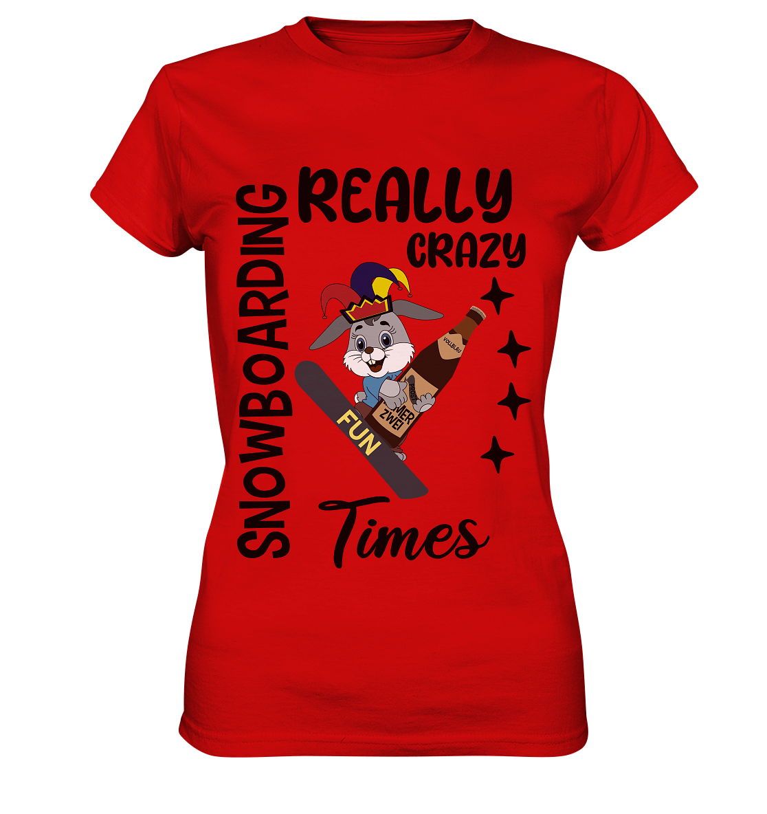 Snowboarding, really crazy, Osterhase mit Bierflasche  - Ladies Premium Shirt