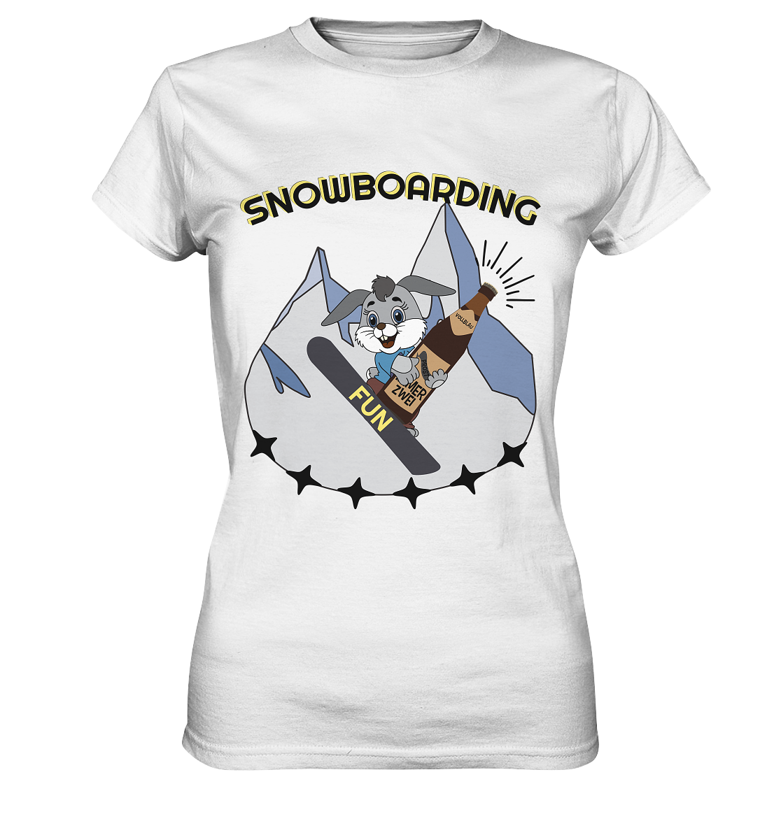 Snowboarding, Apres- Ski, Snowboard, Skihase und Bier - Ladies Premium Shirt