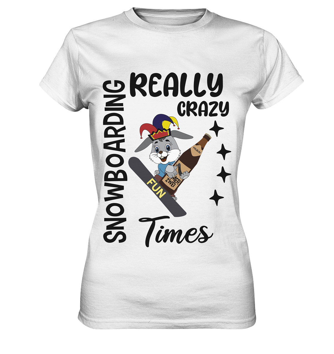 Snowboarding, really crazy, Osterhase mit Bierflasche  - Ladies Premium Shirt