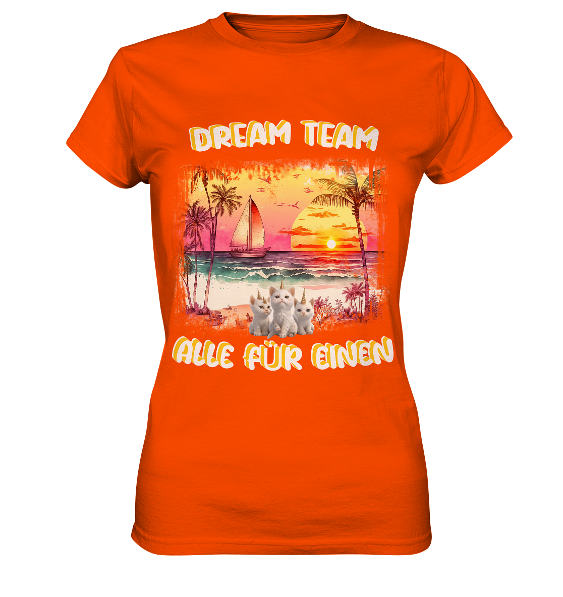 Dream Team, Einhorn Katzen Shirt, streetwear, casual t shirt, No 7 - Ladies Premium Shirt