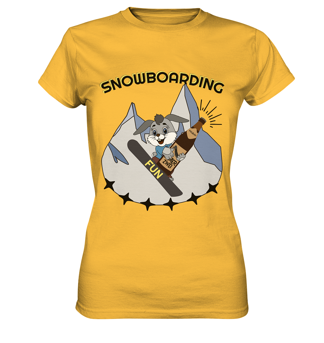 Snowboarding, Apres- Ski, Snowboard, Skihase und Bier - Ladies Premium Shirt