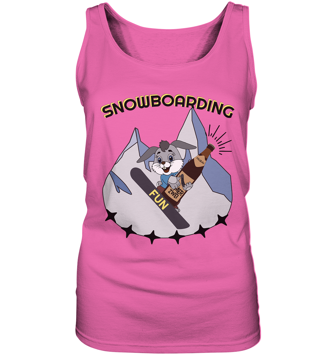 Snowboarding, Apres- Ski, Snowboard, Skihase und Bier - Ladies Tank-Top