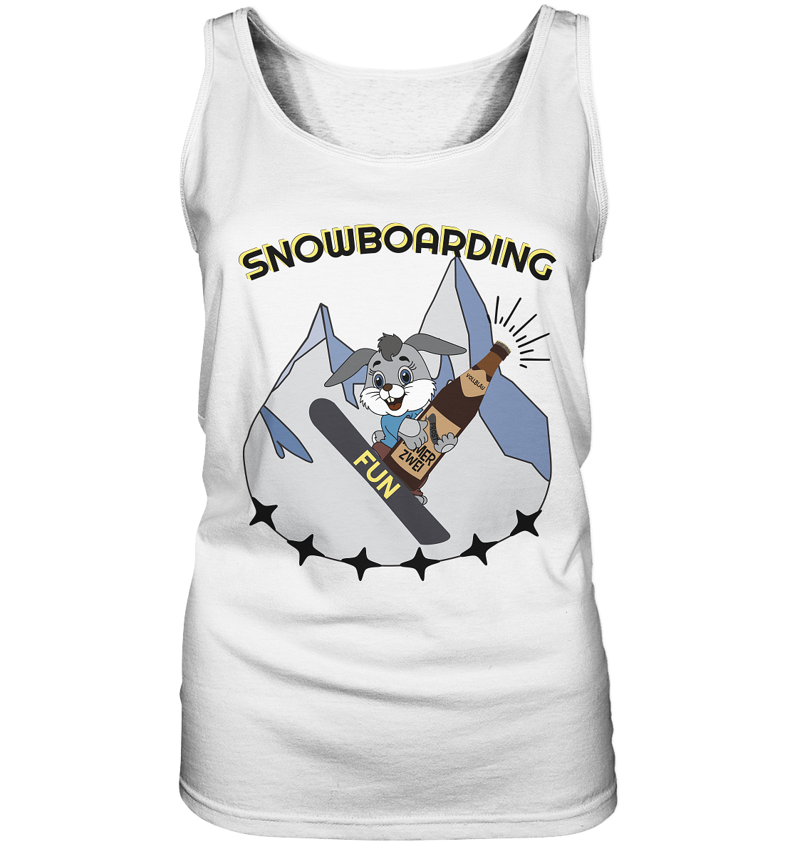 Snowboarding, Apres- Ski, Snowboard, Skihase und Bier - Ladies Tank-Top