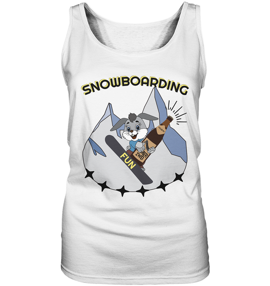 Snowboarding, Apres- Ski, Snowboard, Skihase und Bier - Ladies Tank-Top