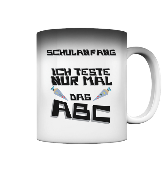 Schulanfang Schwarzes Design, Einschulung, Zuckettüte - Magic Mug