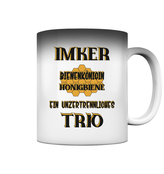 Imker- Bienenkönigin und Honigbiene einTeam, schwarzes Design - Magic Mug