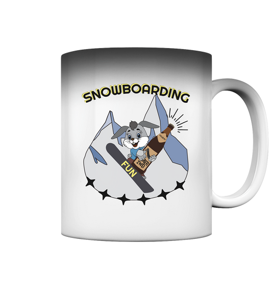 Snowboarding, Apres- Ski, Snowboard, Skihase und Bier - Magic Mug