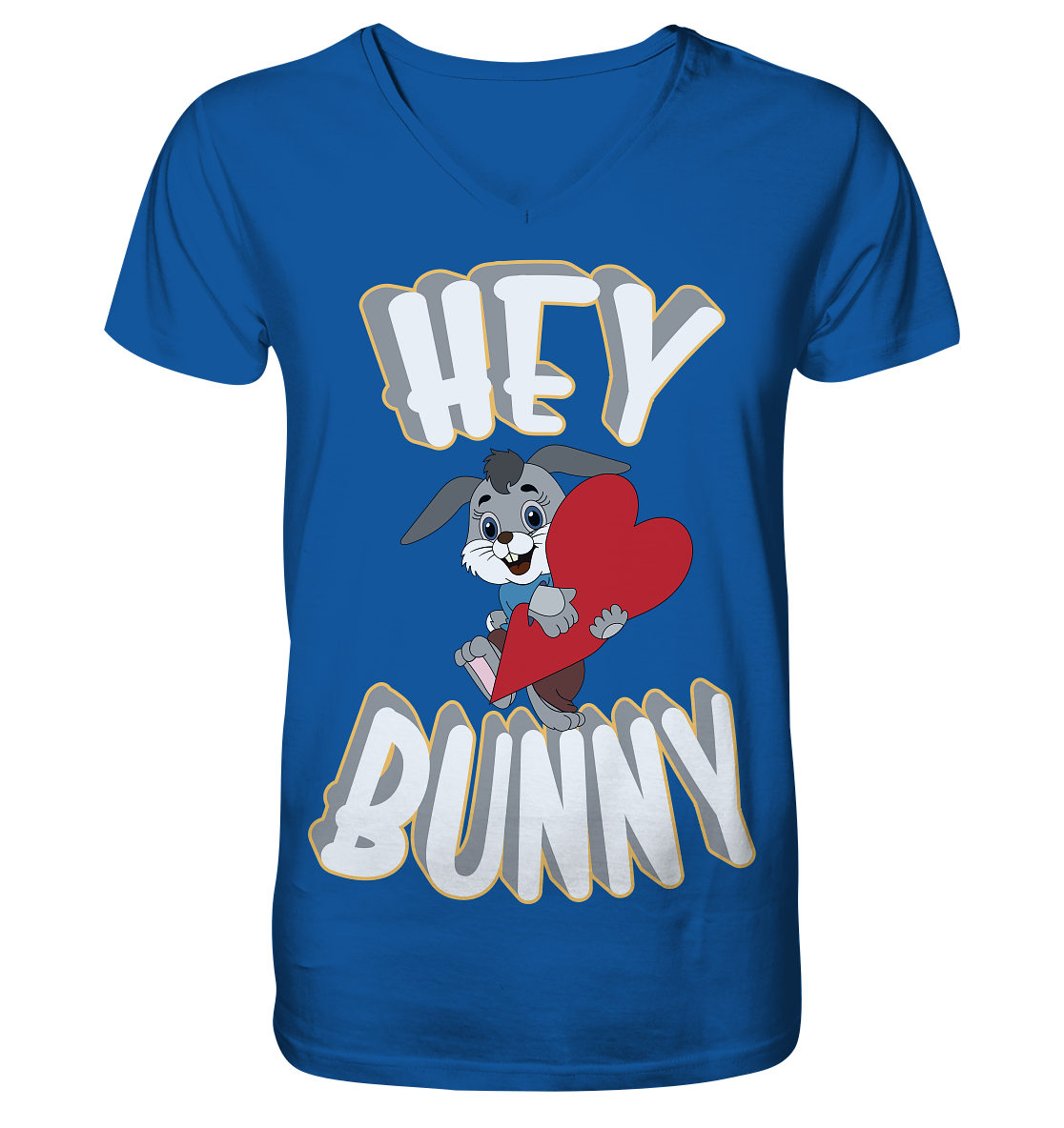 Hey Bunny, Valentine, Valentinstag am 14. Februar, Geschenkideen - Mens Organic V-Neck Shirt