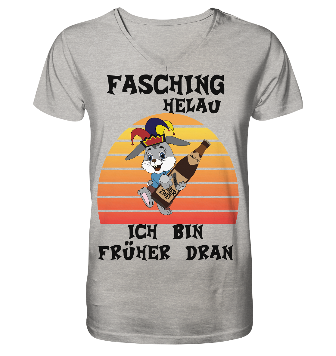 Fasching Helau, Osterhase feiert Karneval, Helau - Mens Organic V-Neck Shirt