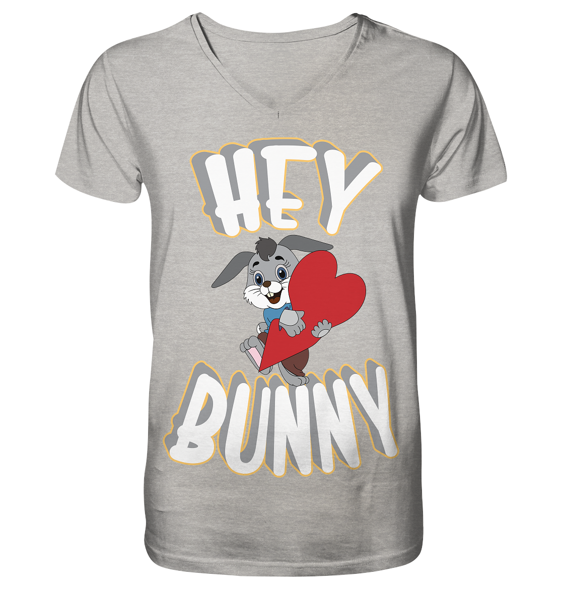 Hey Bunny, Valentine, Valentinstag am 14. Februar, Geschenkideen - Mens Organic V-Neck Shirt