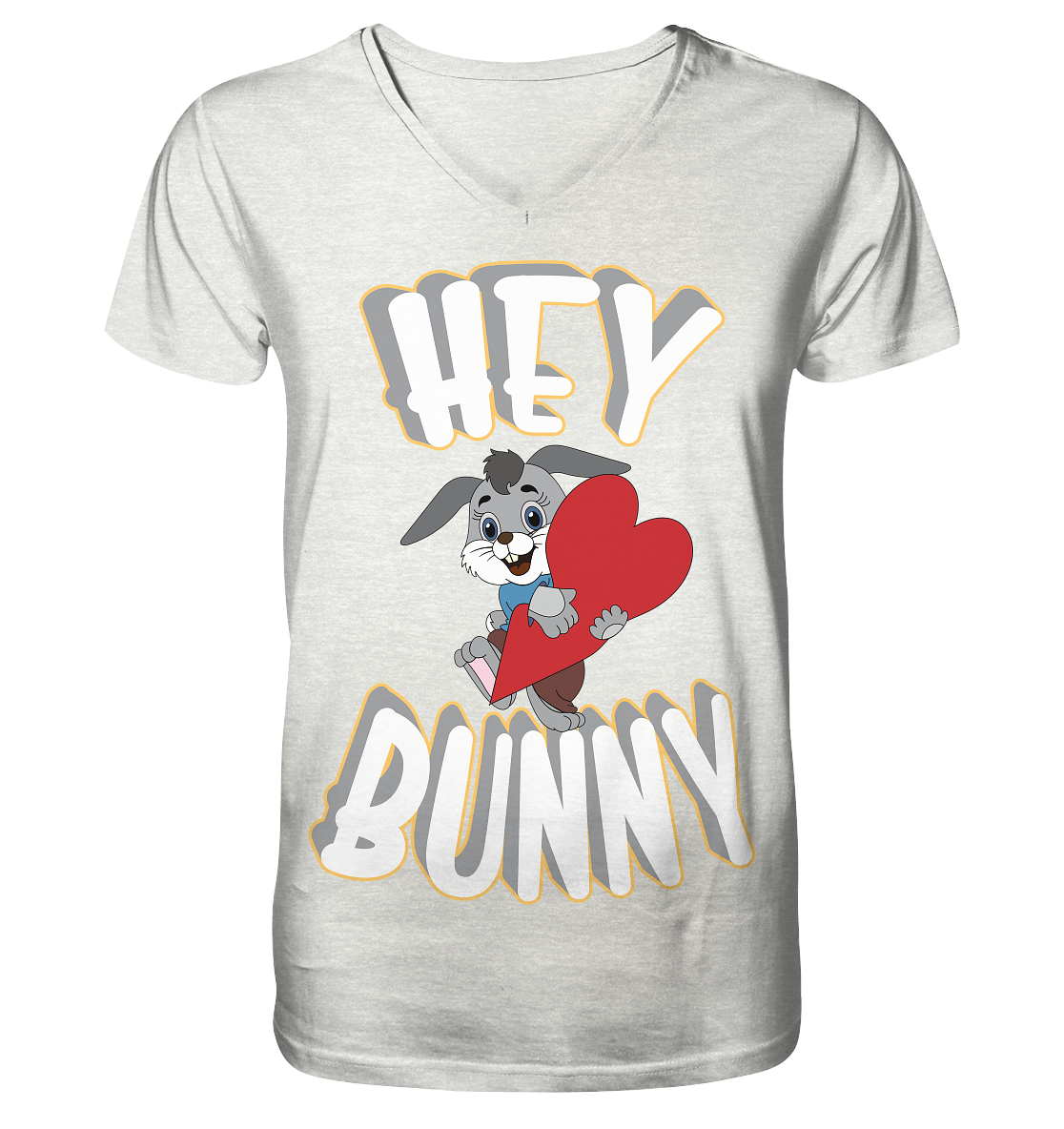 Hey Bunny, Valentine, Valentinstag am 14. Februar, Geschenkideen - Mens Organic V-Neck Shirt