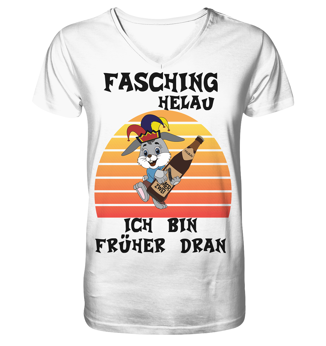 Fasching Helau, Osterhase feiert Karneval, Helau - Mens Organic V-Neck Shirt