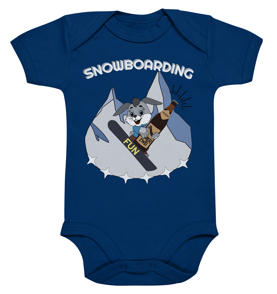 Snowboarder, Apres- Ski, Party danach, Piste, Helles Design - Organic Baby Bodysuite