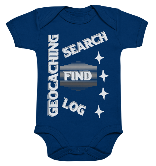 Geocaching-SEARCH-FIND-LOG, Cache Helles Disign Sterne - Organic Baby Bodysuite