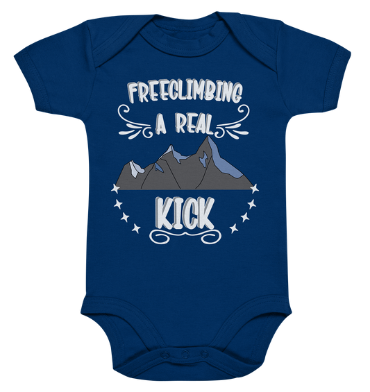 Freeclimbing - a real kick, sportlich & gefährlich - Organic Baby Bodysuite