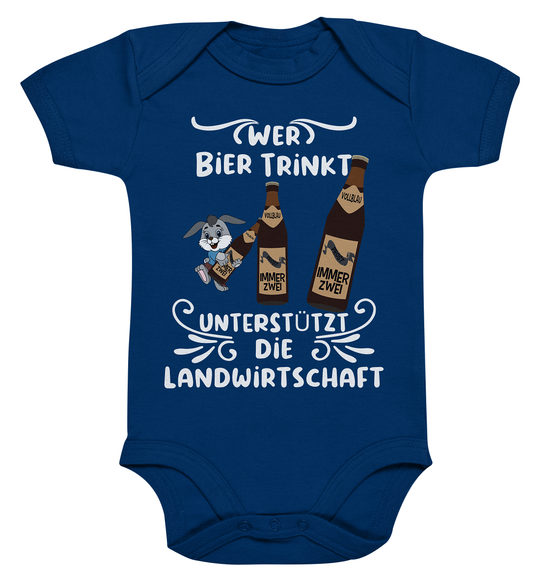 Wer Bier trinkt unterstützt die Landwirtschaft, Party- Shirt - Organic Baby Bodysuite