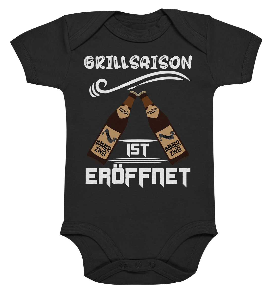 Grillsaison ist eröffnet, Grillen, Party, Feiern, Helles Design - Organic Baby Bodysuite