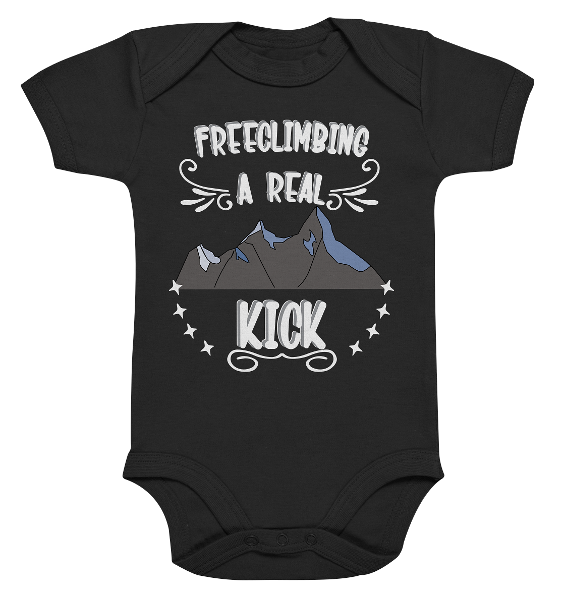 Freeclimbing - a real kick, sportlich & gefährlich - Organic Baby Bodysuite