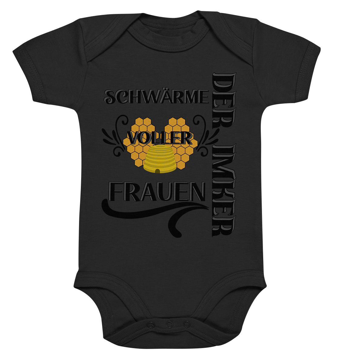 Der Imker, schwärme voller Frauen, Imkerei, Helden, schwarzes Design - Organic Baby Bodysuite