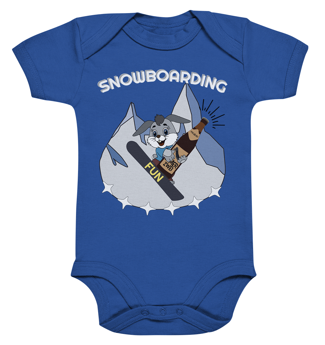 Snowboarder, Apres- Ski, Party danach, Piste, Helles Design - Organic Baby Bodysuite