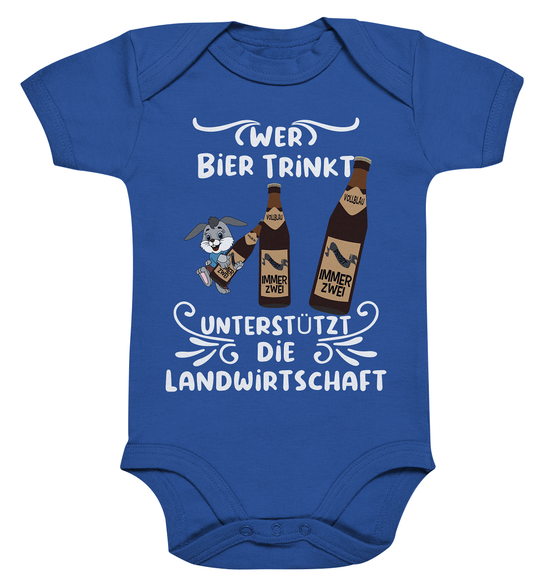 Wer Bier trinkt unterstützt die Landwirtschaft, Party- Shirt - Organic Baby Bodysuite