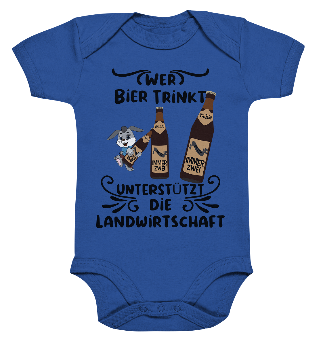 Wer Bier trinkt, Landwirtschaft unterstützen, Party - Organic Baby Bodysuite