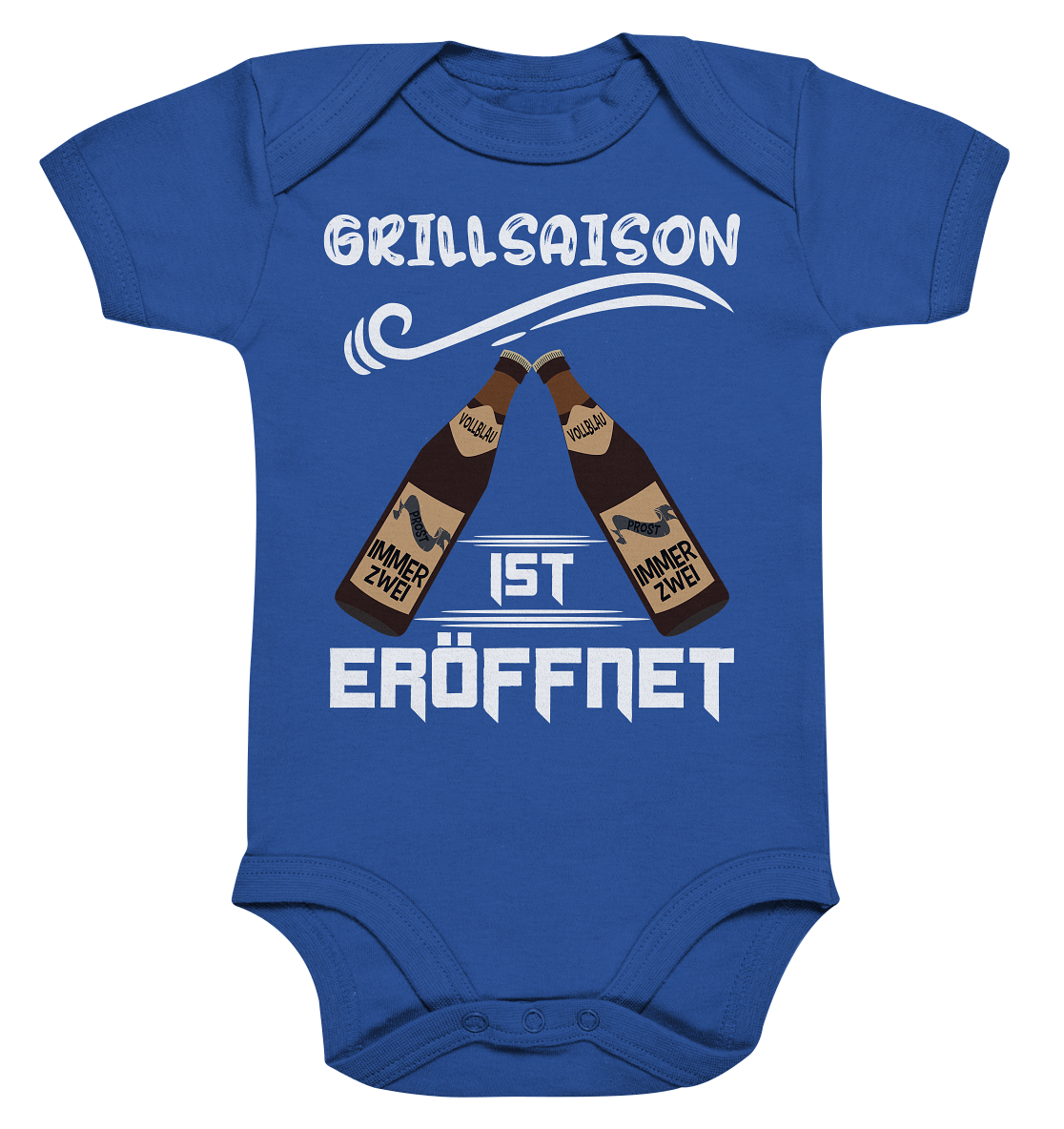 Grillsaison ist eröffnet, Grillen, Party, Feiern, Helles Design - Organic Baby Bodysuite