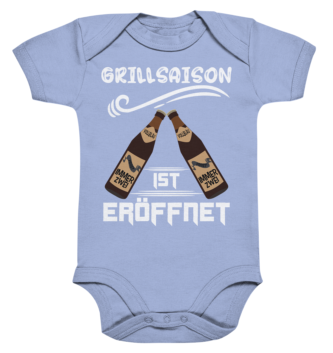 Grillsaison ist eröffnet, Grillen, Party, Feiern, Helles Design - Organic Baby Bodysuite