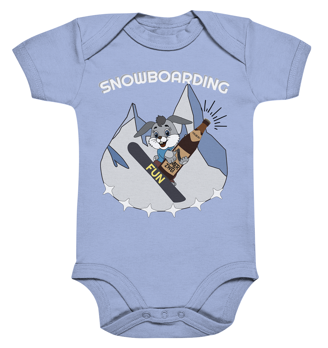 Snowboarder, Apres- Ski, Party danach, Piste, Helles Design - Organic Baby Bodysuite