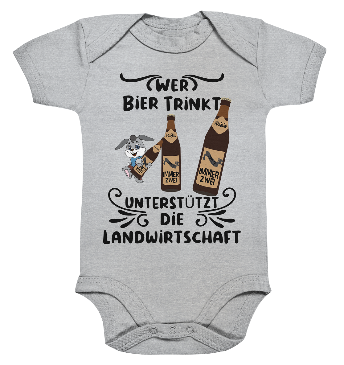 Wer Bier trinkt, Landwirtschaft unterstützen, Party - Organic Baby Bodysuite