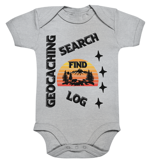 Geocaching, Suchen, Finden und Log,  Geocache Schwarzes Design - Organic Baby Bodysuite