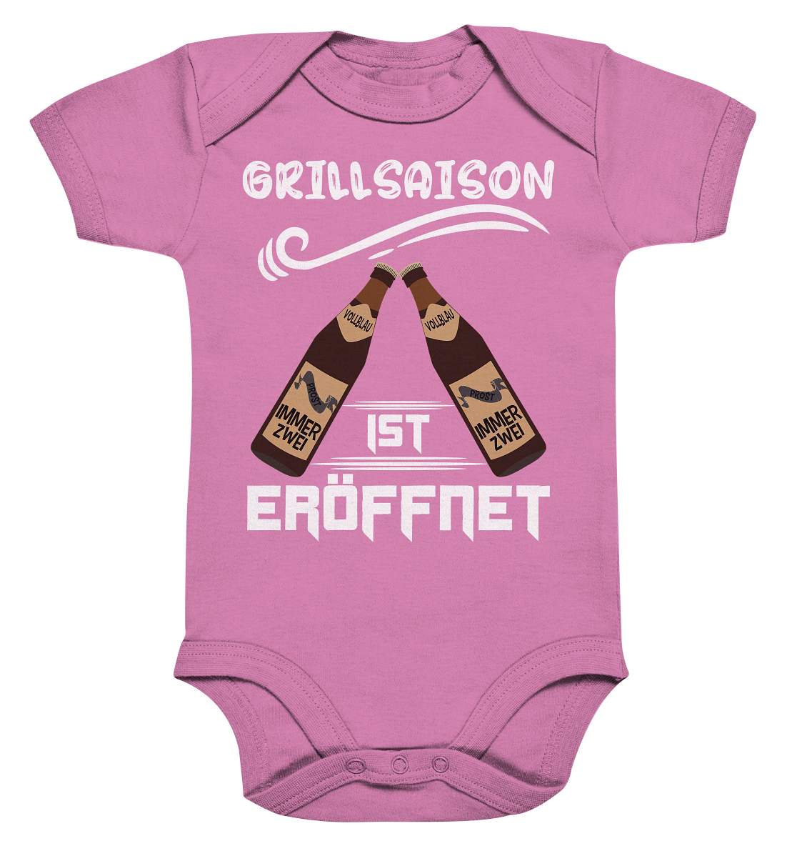 Grillsaison ist eröffnet, Grillen, Party, Feiern, Helles Design - Organic Baby Bodysuite