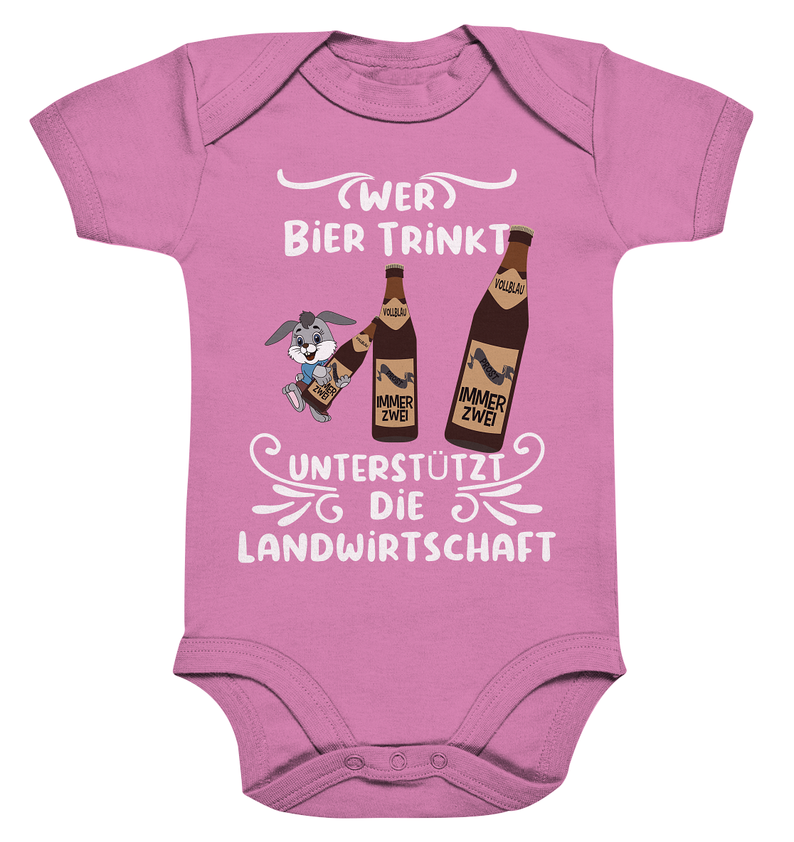 Wer Bier trinkt unterstützt die Landwirtschaft, Party- Shirt - Organic Baby Bodysuite