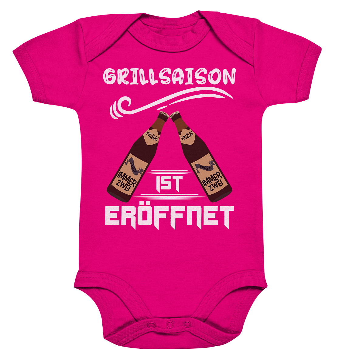 Grillsaison ist eröffnet, Grillen, Party, Feiern, Helles Design - Organic Baby Bodysuite