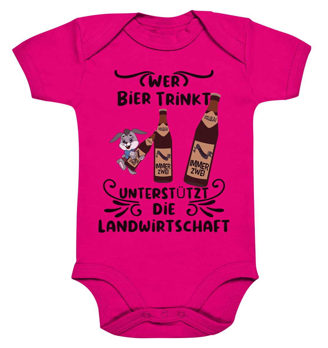 Wer Bier trinkt, Landwirtschaft unterstützen, Party - Organic Baby Bodysuite