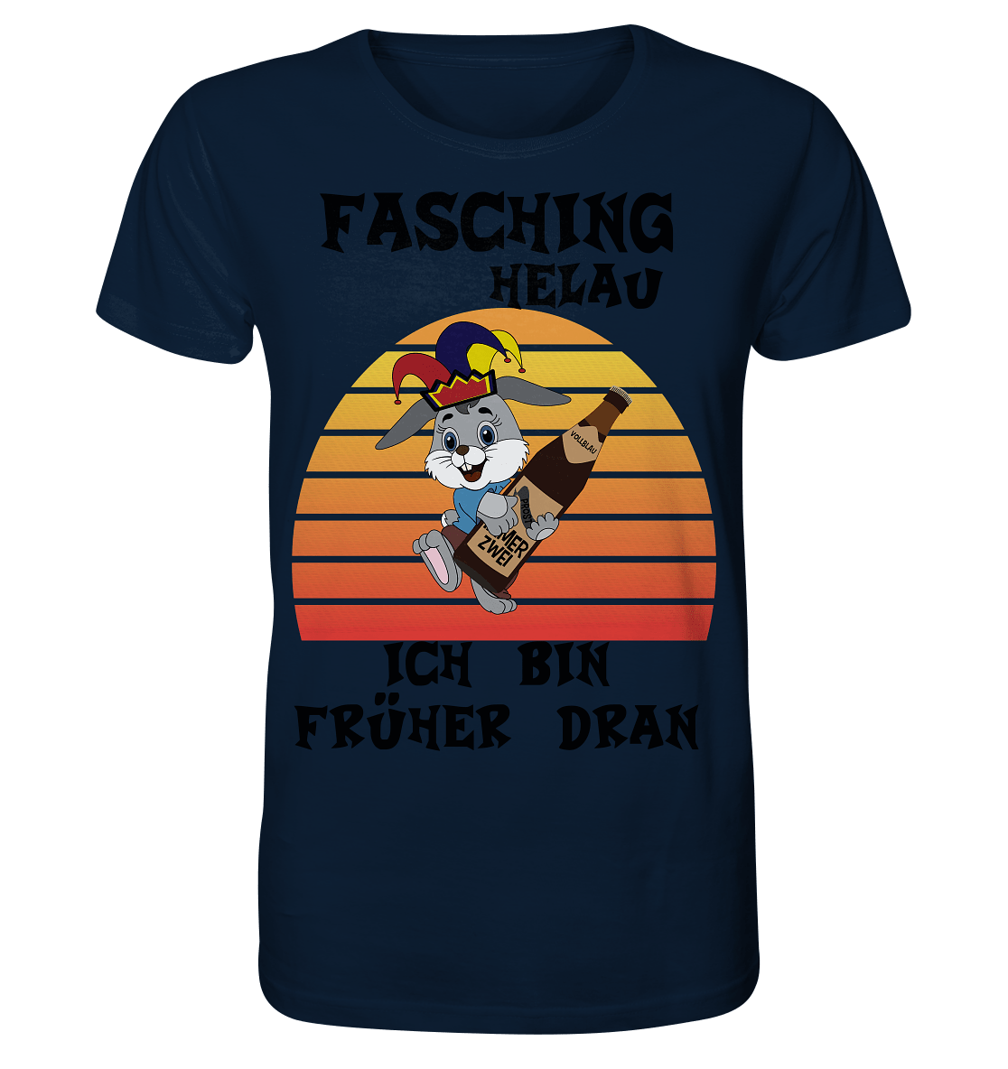 Fasching Helau, Osterhase feiert Karneval, Helau - Organic Basic Shirt