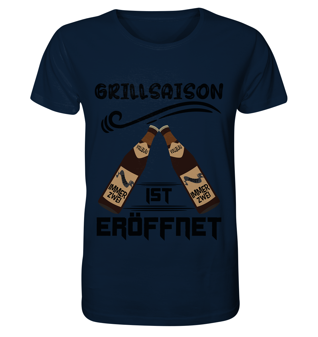 Grillsaison ist eröffnet, Grillen, Party, Feiern, Schwarzes Design - Organic Basic Shirt