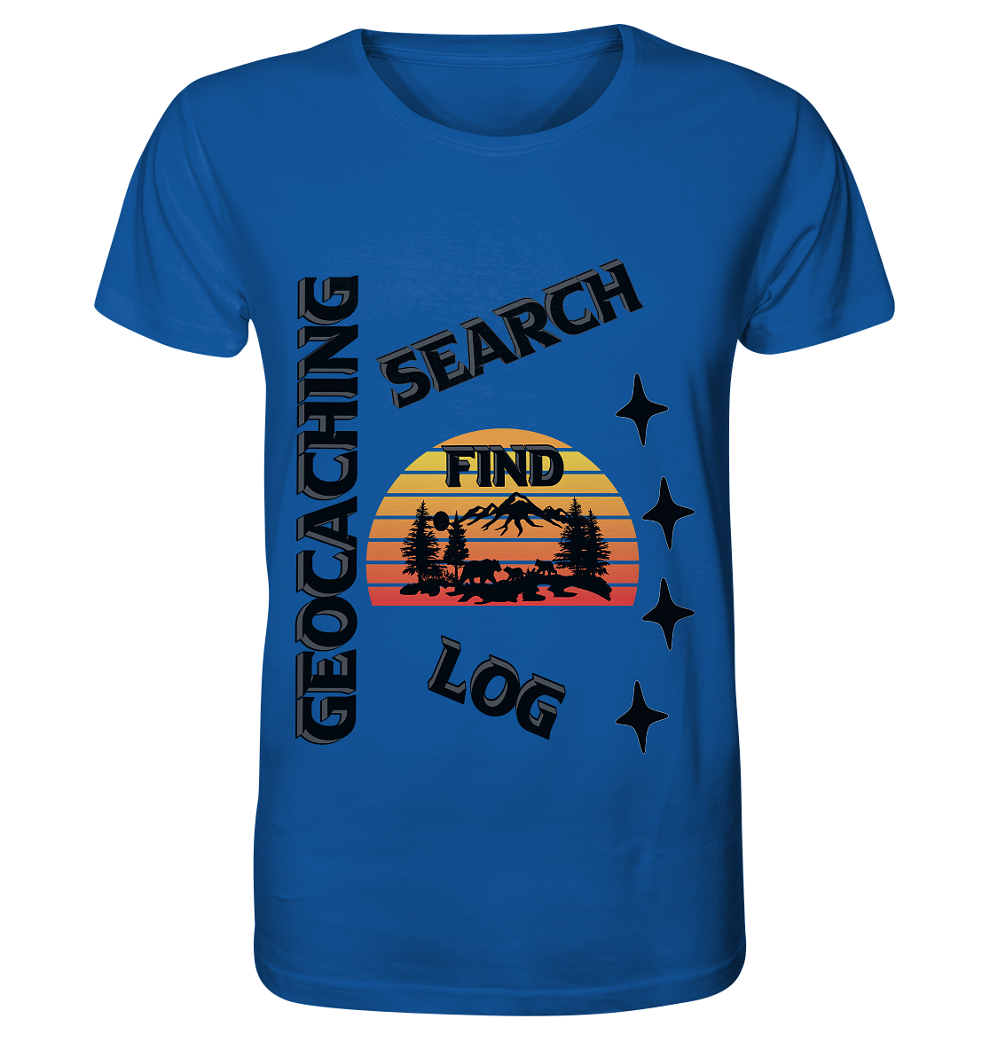 Geocaching, Suchen, Finden und Log,  Geocache Schwarzes Design - Organic Basic Shirt