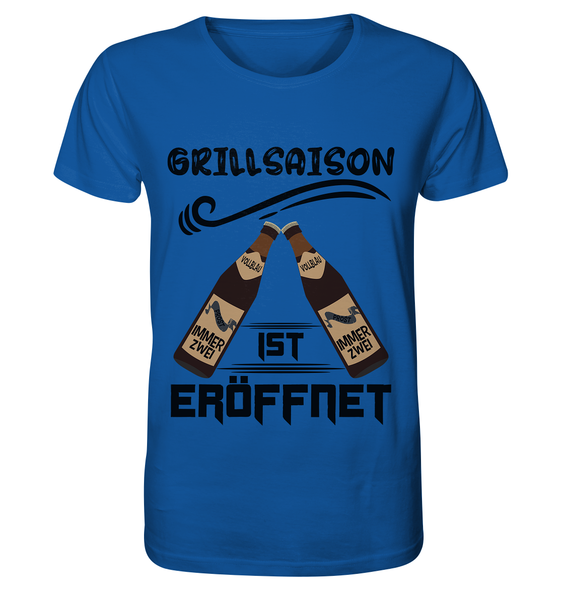 Grillsaison ist eröffnet, Grillen, Party, Feiern, Schwarzes Design - Organic Basic Shirt