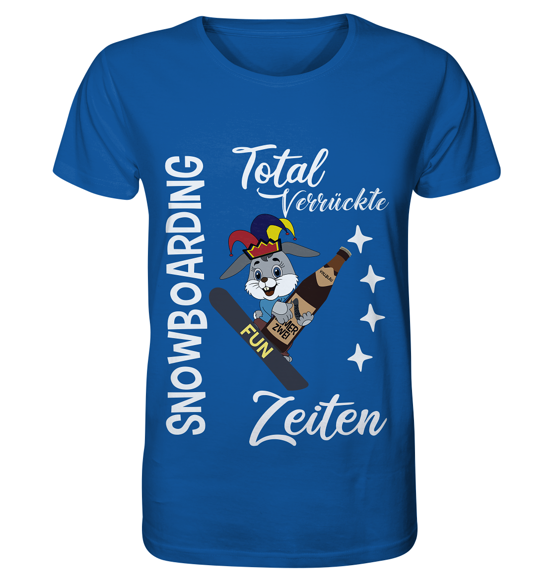 Snowboarding, verrückte Zeiten, Snowboarder, Osterhase - Organic Basic Shirt