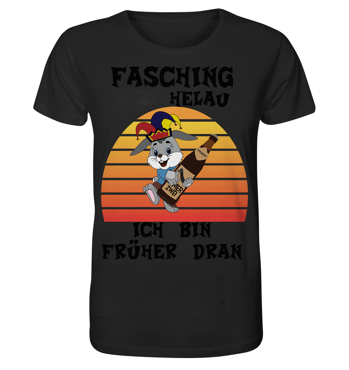 Fasching Helau, Osterhase feiert Karneval, Helau - Organic Basic Shirt