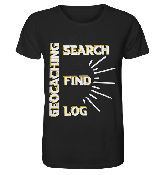 Geocaching-SEARCH-FIND-LOG, Cache Helles Disign - Organic Basic Shirt