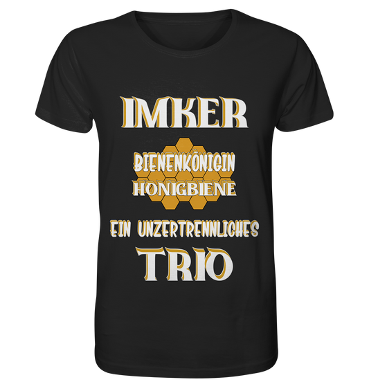 Imker- Bienenkönigin und Honigbiene, einTeam, Pfleger und Schützer von Bienen - Organic Basic Shirt