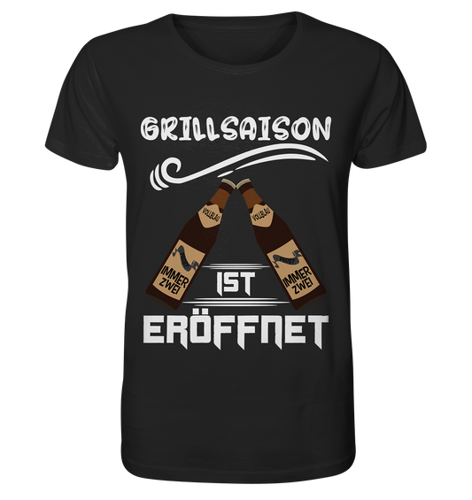 Grillsaison ist eröffnet, Grillen, Party, Feiern, Helles Design - Organic Basic Shirt