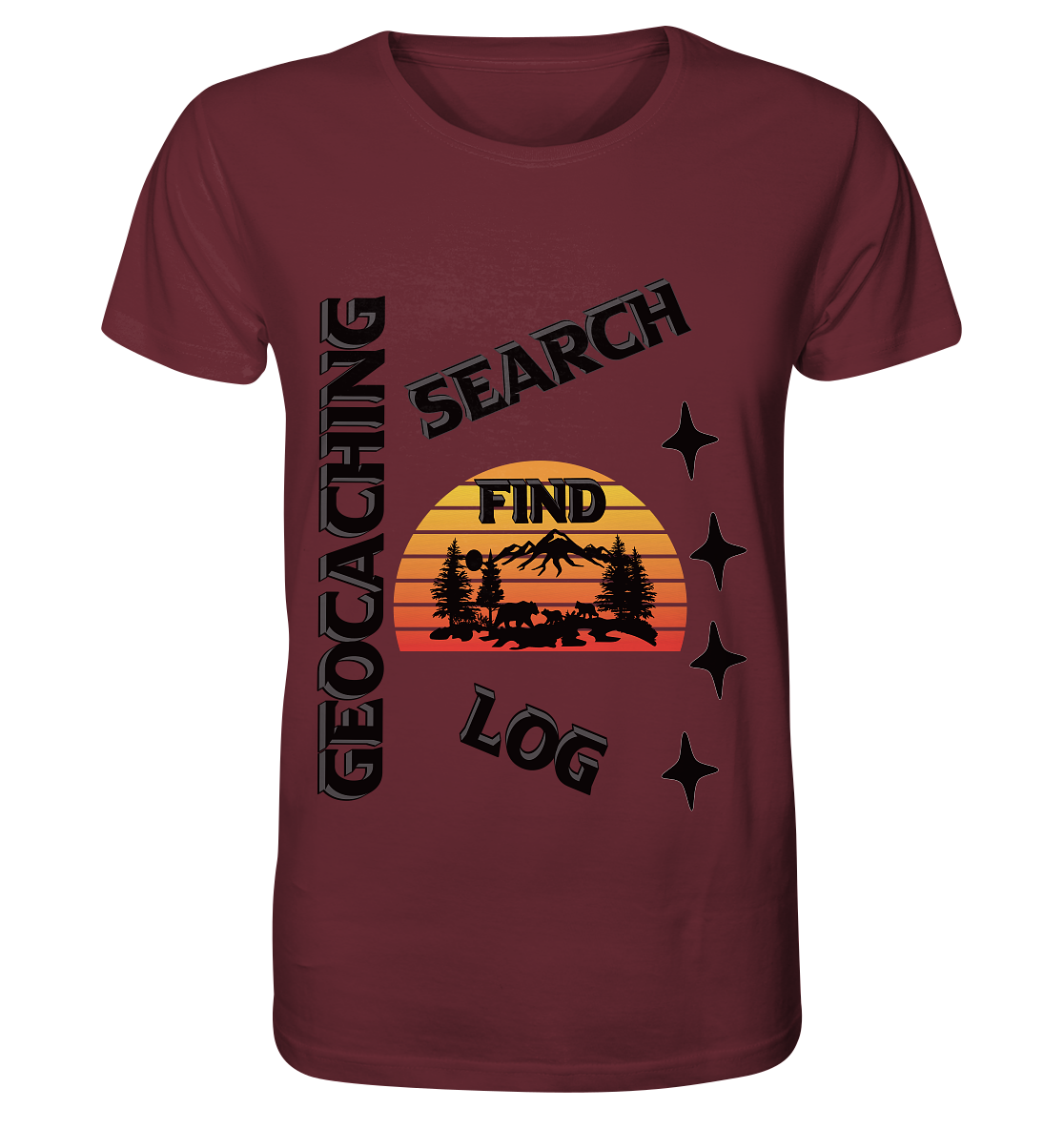 Geocaching, Suchen, Finden und Log,  Geocache Schwarzes Design - Organic Basic Shirt