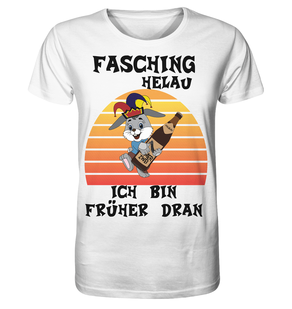 Fasching Helau, Osterhase feiert Karneval, Helau - Organic Basic Shirt